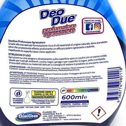 Deo Due profumatore sgrassatore azzurro 600 ml