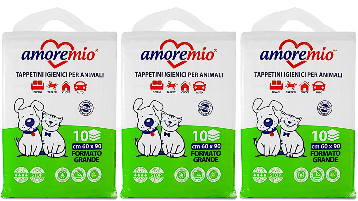 TAPPETINI IGIENICI PER CANI FORMATO GRANDE 60X90  N CONFEZIONI 3PZ