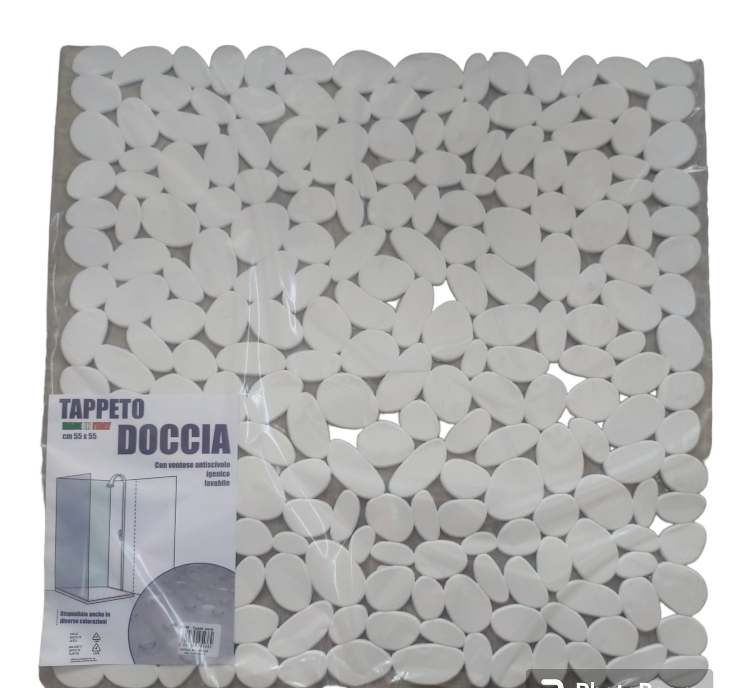 tappeto doccia fiume 55x55  bianco