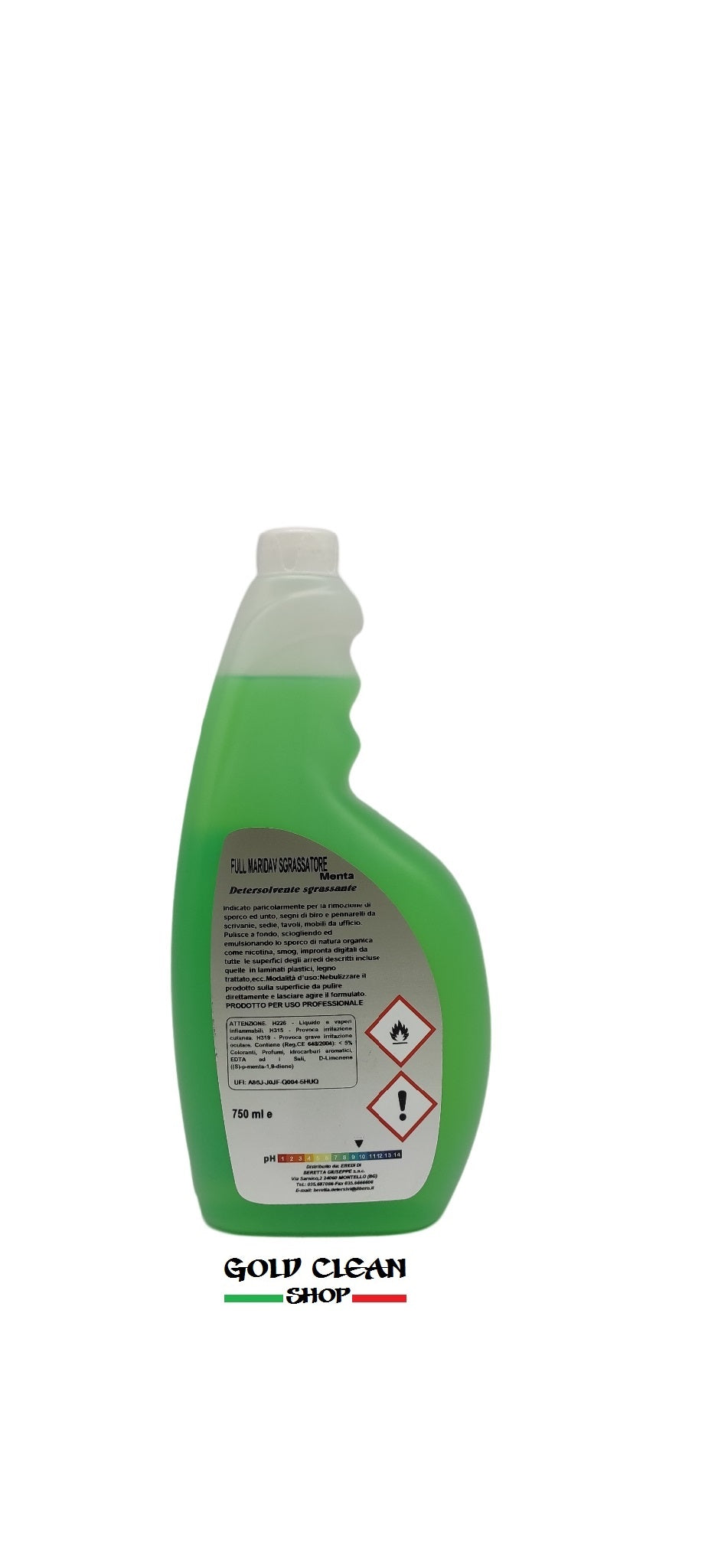 Linea sgrassatore Full maridav sgrassatore  menta in hccp 750 ml uso professionale